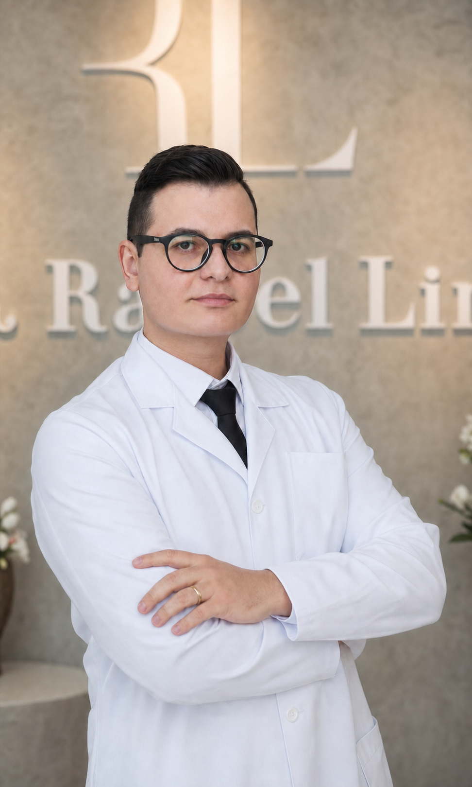 Rafael Lima de jaleco em ambiente clínico